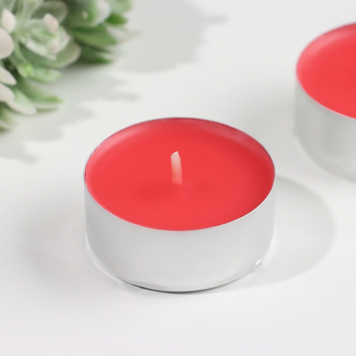 Набор чайных свечей ароматических Набор чайных свечей ароматических "Тропические фрукты", 3,8х1,6 см, 3,5 ч, 12 г, 6 штук