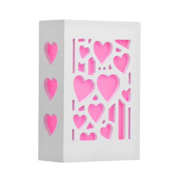 Ночник Ночник "Сердца влюбленных" LED от батареек 2хААА красный 5,5х10х15,5см RISALUX