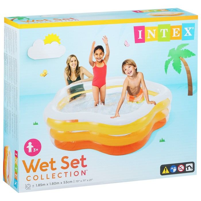 Бассейн надувной «Звезда», надувное дно, 185 х 180 х 53 см, от 3 лет, 56495NP INTEX Бассейн надувной «Звезда», надувное дно, 185 х 180 х 53 см, от 3 лет, 56495NP INTEX