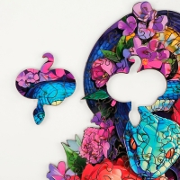 Пазлы фигурные деревянные на новый год &laquo;Змея с цветами&raquo;, 134 элементов, символ года 2025