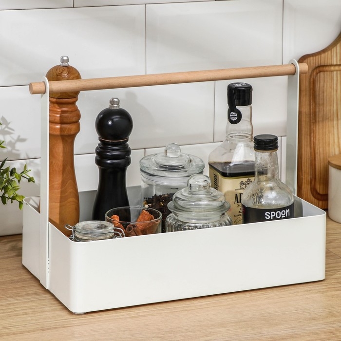 Корзинка для мелочей Доляна &laquo;Эстетика&raquo;, 31,5&times;19&times;25,5 см, цвет белый