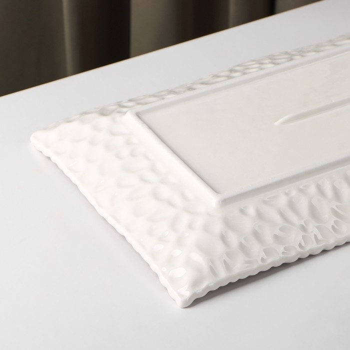 Блюдо керамическое сервировочное «Воздушность», 30,5×17 см, цвет белый Блюдо керамическое сервировочное «Воздушность», 30,5×17 см, цвет белый