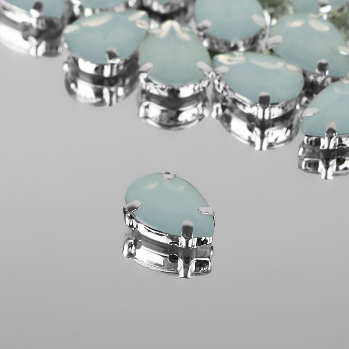 Стразы пришивные «Капля», в оправе, 10 × 14 мм, 20 шт, цвет белый опал Стразы пришивные «Капля», в оправе, 10 × 14 мм, 20 шт, цвет белый опал