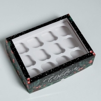 Коробка для капкейков &laquo;С Новым Годом&raquo; 25 х 33 х 10 см, Новый год