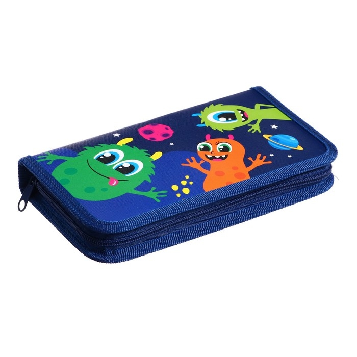 Пенал 1 секция 115 х 205 х 30 мм, Calligrata Пенал 1 секция 115 х 205 х 30 мм, Calligrata "Монстрики", ламинированный картон