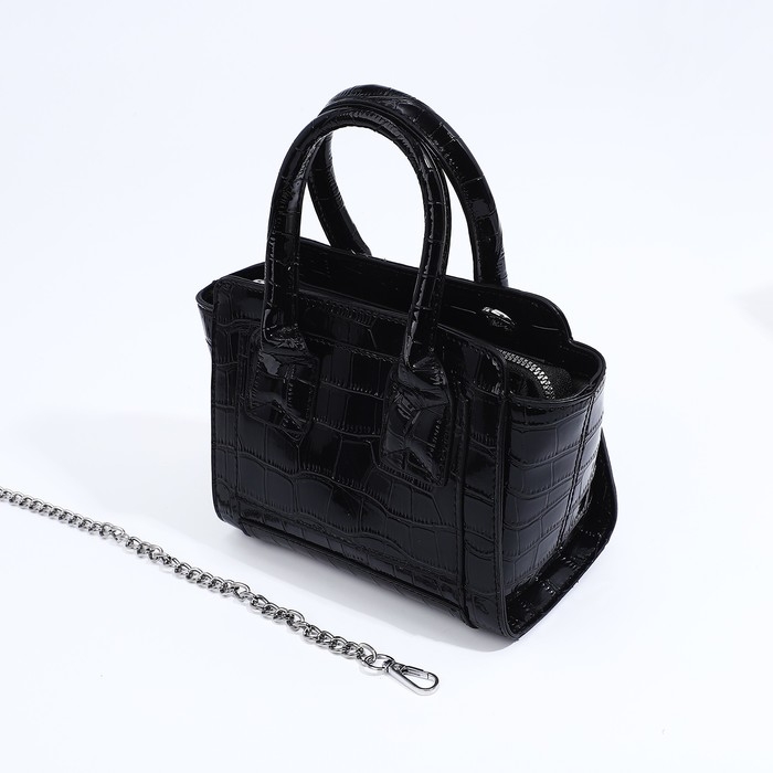 Сумка женская тоут на молнии, цвет чёрный Сумка женская тоут на молнии, цвет чёрный