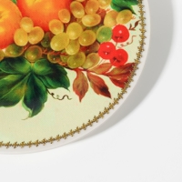 Тарелка декоративная «Фрукты», с рисунком на холсте, D = 20 см Тарелка декоративная «Фрукты», с рисунком на холсте, D = 20 см