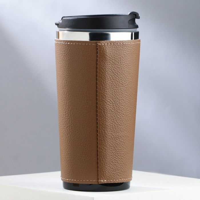 Термостакан в кожзаме &laquo;Настоящий мужик&raquo;, 450 мл