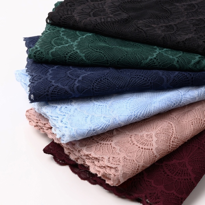 Кружевная эластичная ткань, 180 мм × 2,7 ± 0,5 м, цвет бордовый Кружевная эластичная ткань, 180 мм × 2,7 ± 0,5 м, цвет бордовый