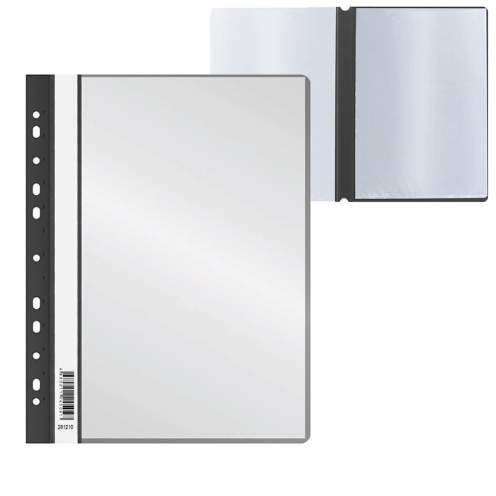 Папка с 10 вкладышами А4, 160 мкм, Calligrata, с перфорацией, чёрная Папка с 10 вкладышами А4, 160 мкм, Calligrata, с перфорацией, чёрная