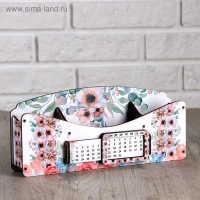 Органайзер для канцелярских предметов "Цветочная долина", с вечным календарём Органайзер для канцелярских предметов "Цветочная долина", с вечным календарём