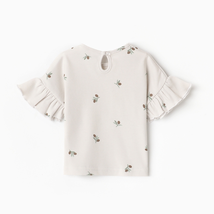 Футболка с рюшами Крошка Я Olives, р. 80-86, молочный