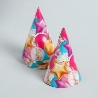 Набор бумажной посуды одноразовый С днём рождения. Шары», 6 тарелок, 6 стаканов, 6 колпаков, 1 гирлянда Набор бумажной посуды одноразовый С днём рождения. Шары», 6 тарелок, 6 стаканов, 6 колпаков, 1 гирлянда