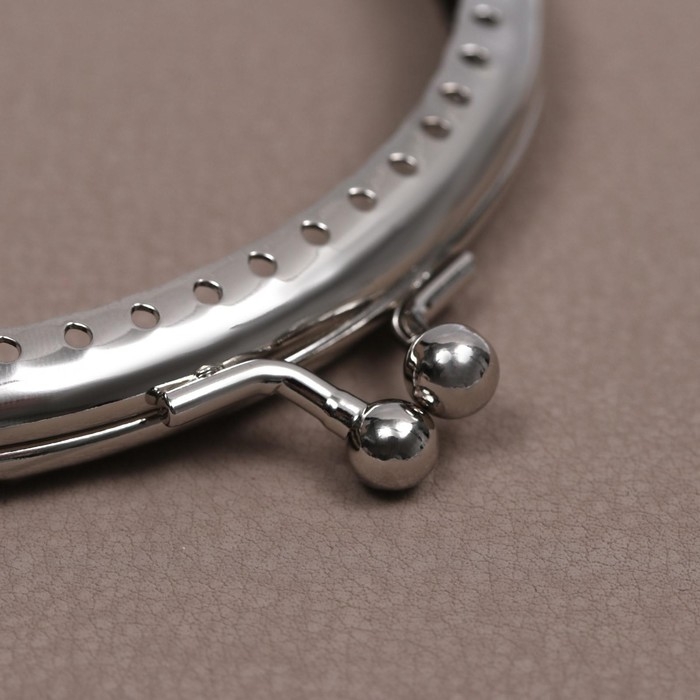 Фермуар пришивной &laquo;Полукруг&raquo; 10 см, цвет серебряный