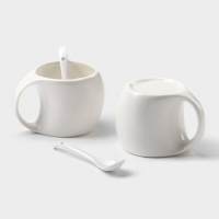 Набор чайный керамический на деревянной подставке «Эстет», 6 предметов: 2 чашки 200 мл, 2 подставки 9,5 см, 2 ложки, цвет белый Набор чайный керамический на деревянной подставке «Эстет», 6 предметов: 2 чашки 200 мл, 2 подставки 9,5 см, 2 ложки, цвет белый