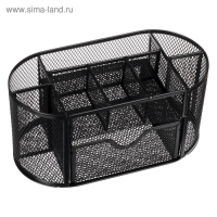 Подставка для канцелярских мелочей 9 отделений, сетка металл, чёрная Подставка для канцелярских мелочей 9 отделений, сетка металл, чёрная