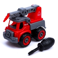 Конструктор винтовой &laquo;Пожарный транспорт&raquo;, с отвёрткой, МИКС