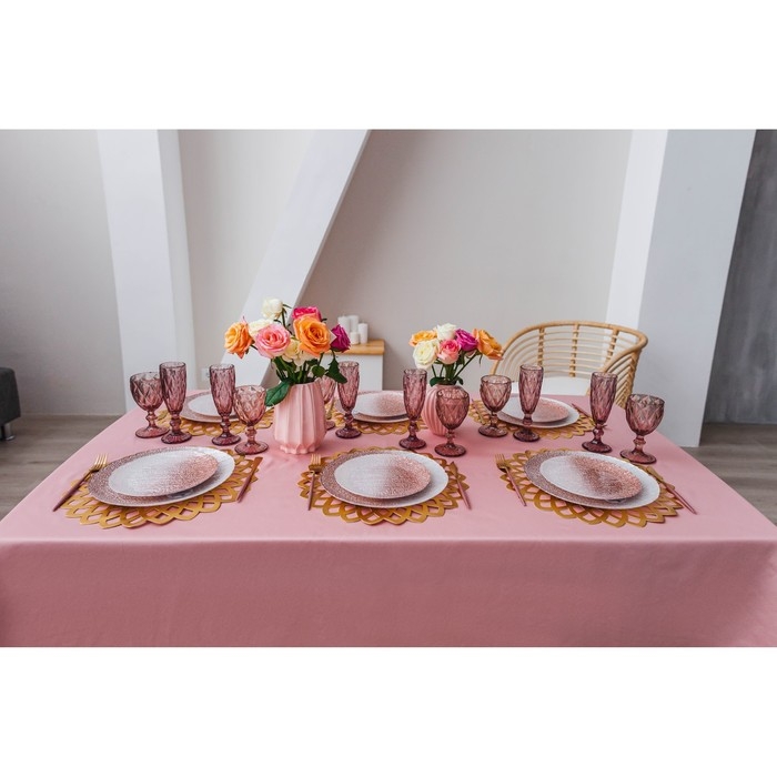 Набор бокалов для вина стеклянный Magistro &laquo;Круиз&raquo;, 250 мл, 8&times;15,3 см, 6 шт, цвет розовый