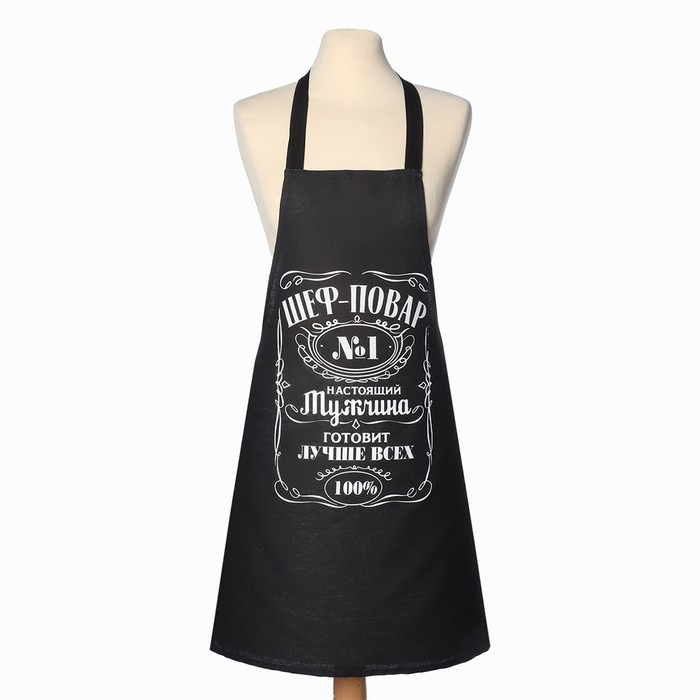Фартук Доляна &laquo;Шеф-повар № 1&raquo; 60 &times; 70 см, хлопок 100 %, рогожка