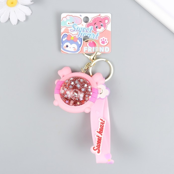 Брелок резина Брелок резина "Шарик-свинка" с браслетом и карабином, розовый 4х6,5х5,5 см