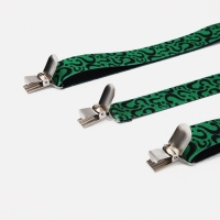 Подтяжки детские, ширина 2,5 см, цвет зелёный/чёрный Подтяжки детские, ширина 2,5 см, цвет зелёный/чёрный