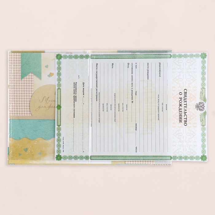 Свидетельство о рождении "Мишка" тиснение, А5