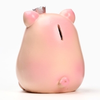 Копилка "Свинка с короной" розовая-серебро, 17см Копилка "Свинка с короной" розовая-серебро, 17см