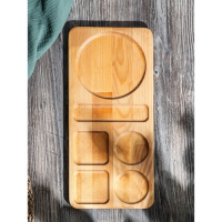 Поднос-подставка Adelica &laquo;Чайная станция&raquo;, на 2 персоны, с потайными ручками, 40&times;18&times;1,8 см, берёза