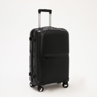 Чемодан средний 69 л (M), отдел на молнии, кодовый замок, 4 колеса, цвет чёрный