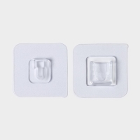 Крючки держатели двойные самоклеящиеся, набор 10 пар, 5,7×5,7×1см, цвет прозрачный Крючки держатели двойные самоклеящиеся, набор 10 пар, 5,7×5,7×1см, цвет прозрачный