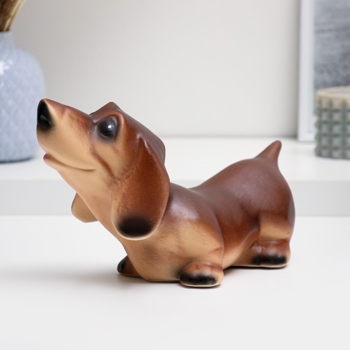 Копилка "Такса" коричневая, 25х12х15см