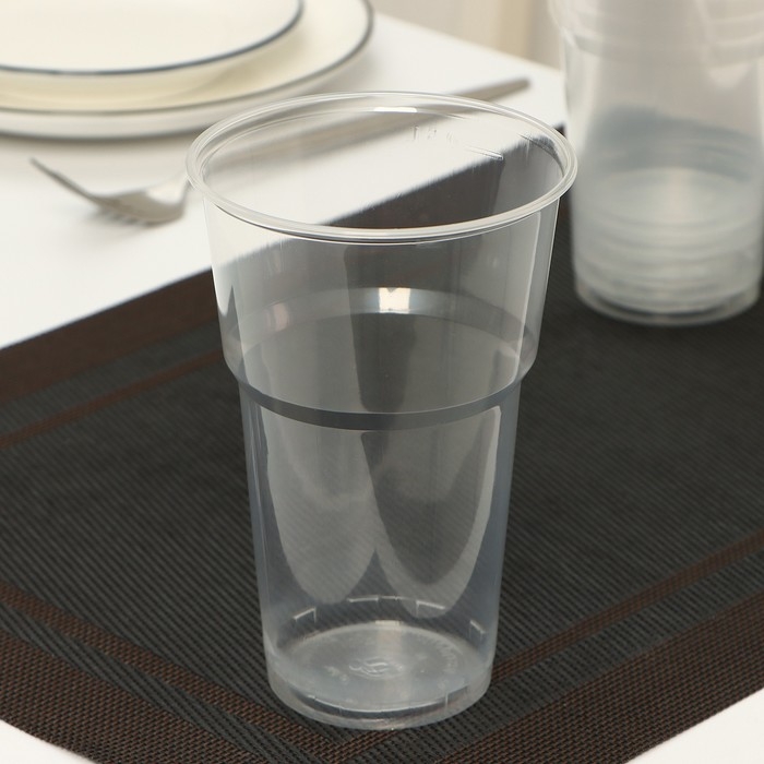 Набор пластиковых одноразовых стаканов Не ЗАБЫЛИ! &laquo;Факел&raquo;, 500 мл, цвет прозрачный, в наборе 6 шт