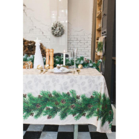 Скатерть "Этель" Еловые ветви 220х148+/- 3см, 100% хлопок, саржа 190 гр/м2 Скатерть "Этель" Еловые ветви 220х148+/- 3см, 100% хлопок, саржа 190 гр/м2