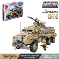 Конструктор Военная зона «Штурмовой БТР», 3 минифигуры и 603 детали Конструктор Военная зона «Штурмовой БТР», 3 минифигуры и 603 детали