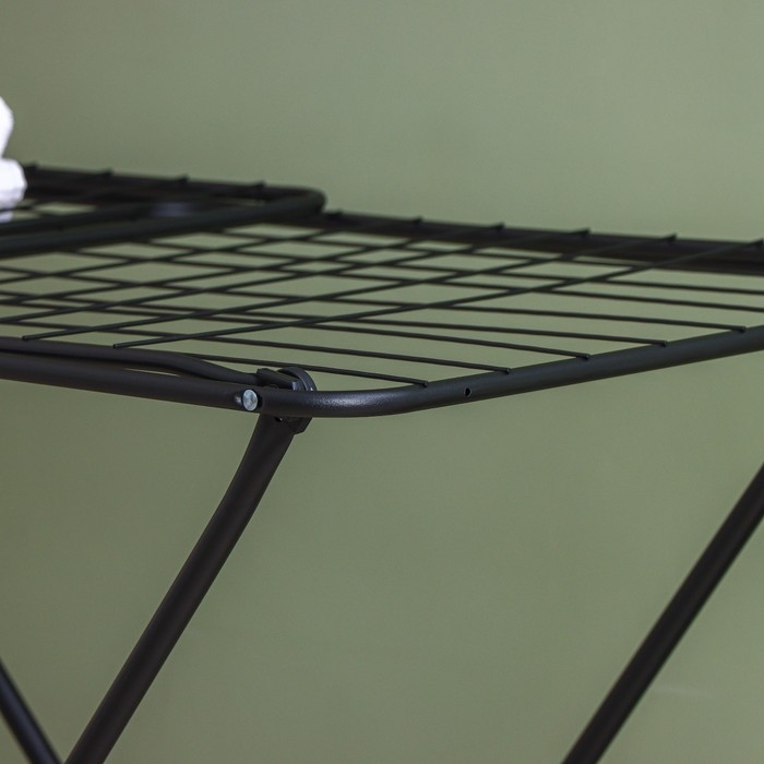 Сушилка для белья напольная складная, рабочая длина 20 м, высота от пола 95 см, ширина 54 см, цвет чёрный Сушилка для белья напольная складная, рабочая длина 20 м, высота от пола 95 см, ширина 54 см, цвет чёрный