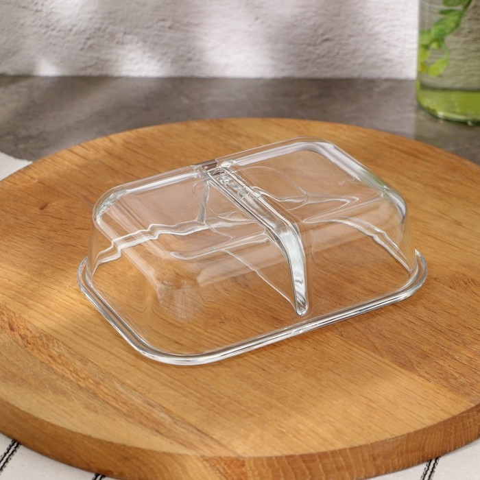 Контейнер из жаропрочного стекла, с крышкой, 600 мл, цвет бирюзовый