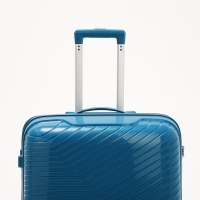 Чемодан большой 100 л (L), отдел на молнии, кодовый замок, цвет синий