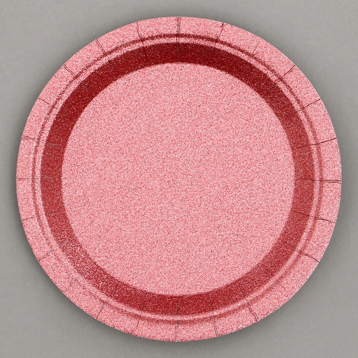 Тарелки бумажные &laquo;Блёстки&raquo;, 6 шт, цвет бордовый