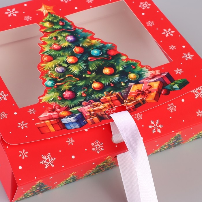Коробка новогодняя складная &laquo;Ёлка с подарками&raquo; 20 х18 х 5 см, Новый год