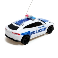 Машина радиоуправляемая &laquo;Полиция&raquo;, работает от батареек, цвет бело-синий