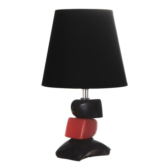 Настольная лампа "Дасия" E14 40Вт черно-красный 18х18х29 см RISALUX