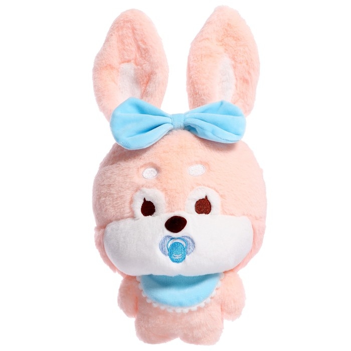 Мягкая игрушка «Зайка» с бантиком, 20 см, цвет персиковый Мягкая игрушка «Зайка» с бантиком, 20 см, цвет персиковый