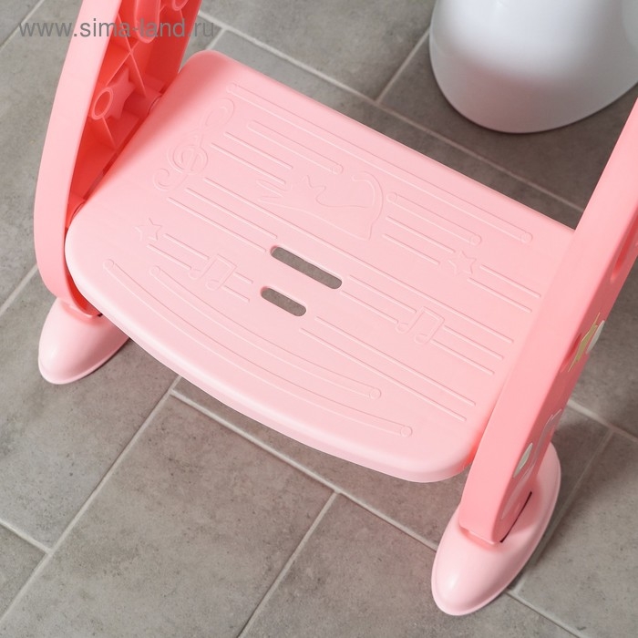 Детская накладка - сиденье на унитаз &laquo;Нотки&raquo;, с мягким сиденьем, цвет розовый