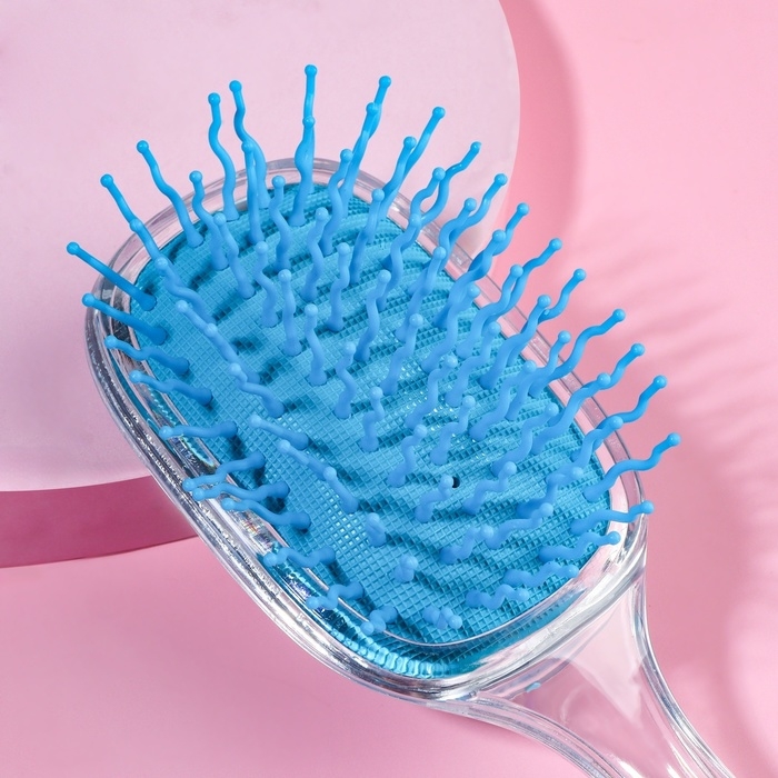 Расчёска массажная, широкая, 6 × 18 см, цвет голубой Расчёска массажная, широкая, 6 × 18 см, цвет голубой