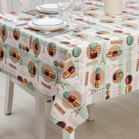 Клеёнка на стол Доляна &laquo;Макаруны&raquo;, на тканевой основе, рулон 20 метров, ширина 137 см, общая толщина 0,22 мм, цвет бежевый