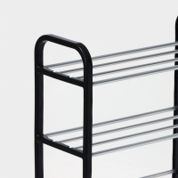 Обувница Доляна, 4 яруса, 42×19×60 см, цвет чёрный Обувница Доляна, 4 яруса, 42×19×60 см, цвет чёрный