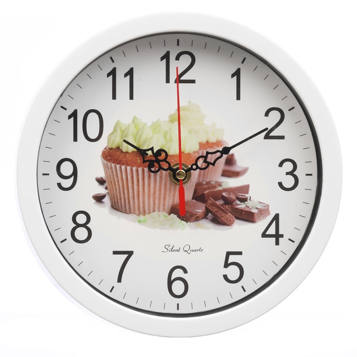 Часы настенные, серия: Кухня, Часы настенные, серия: Кухня, "Кексы", плавный ход, d-20 см, белые