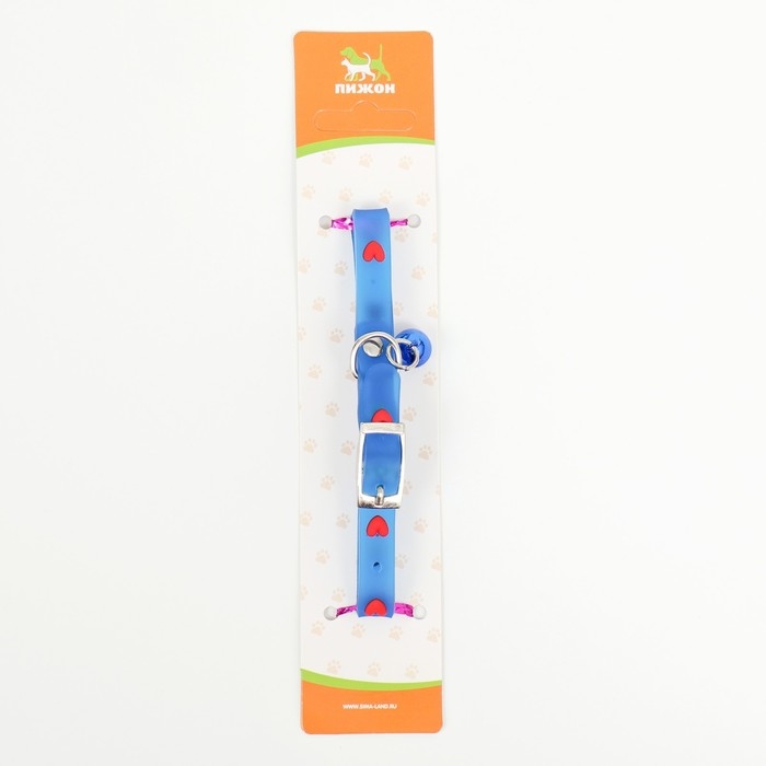 Ошейник из морозостойкого мягкого пластика "Люблю сердечно", 30 х 1 см, микс цветов