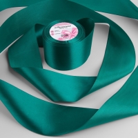Лента атласная, 75 мм &times; 23 &plusmn; 1 м, цвет изумрудный №126