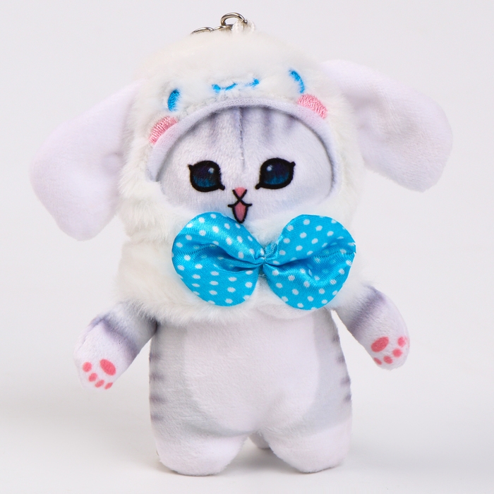 Мягкая игрушка &laquo;Котик в шапочке зайки&raquo; на брелоке, 12 см